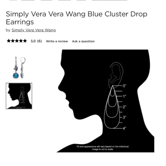 NWT Simply Vera Blue cluster earrings - Picture 4 of 6
